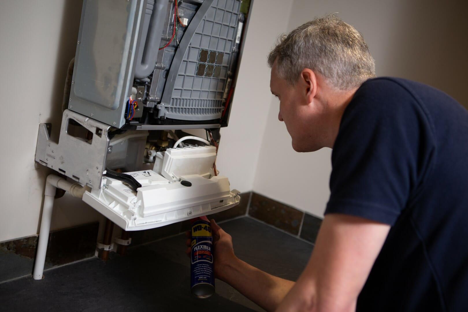 Boiler Maintenance Pressure Release Valve Replacement WD40