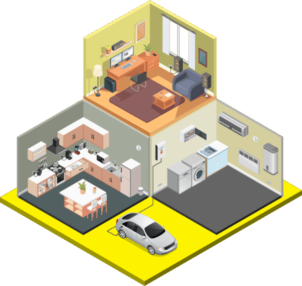 isometric house electrical